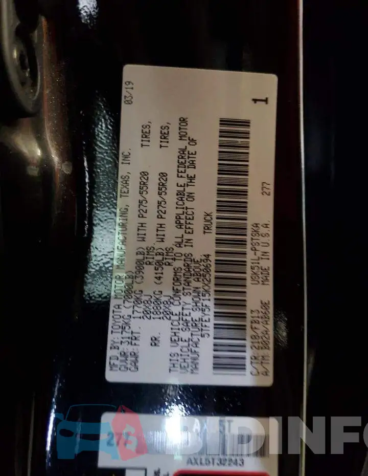5TFEY5F15KX250694 Photo# 12
