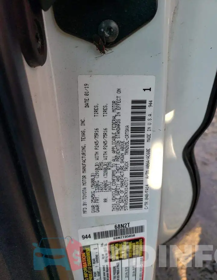 5TFRX5GN7KX143717 Photo# 12