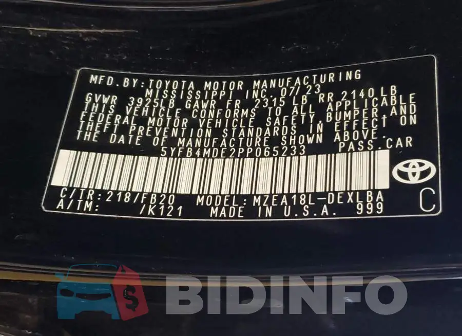 5YFB4MDE2PP065233 Photo# 13