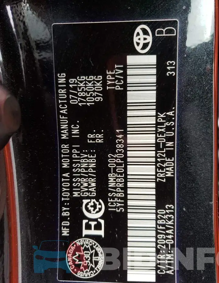 5YFBPRBE0LP038341 Photo# 13