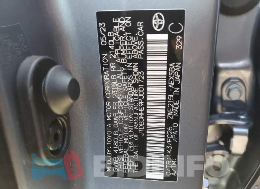 JTDBDMHE9PJ001723 Photo# 12