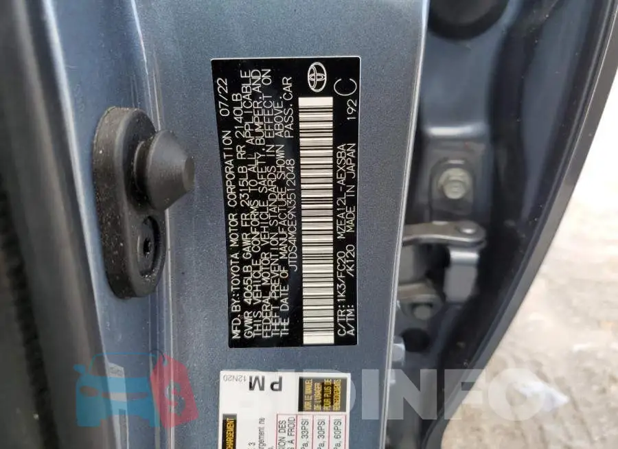 JTDS4MCE9N3512048 Photo# 12