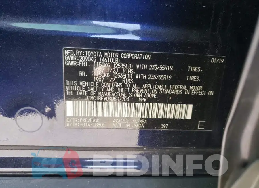 JTMC1RFV0KD507204 Photo# 12