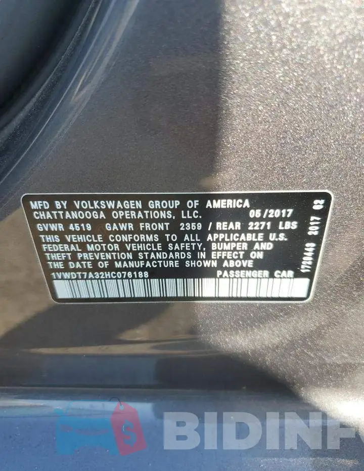 1VWDT7A32HC076188 Photo# 12
