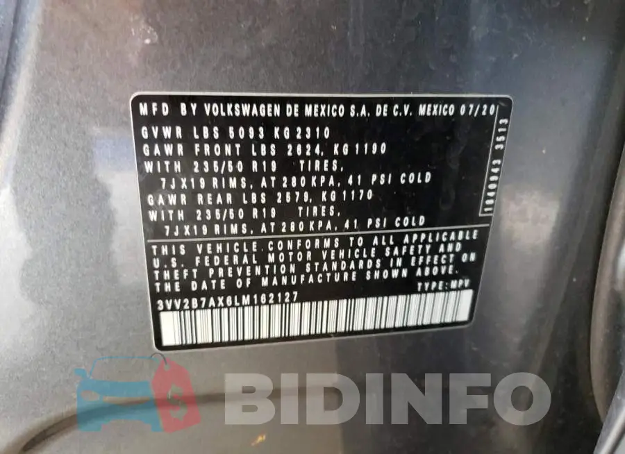 3VV2B7AX6LM162127 Photo# 13