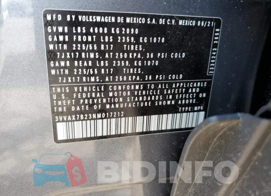 3VVAX7B23NM017212 Photo# 13