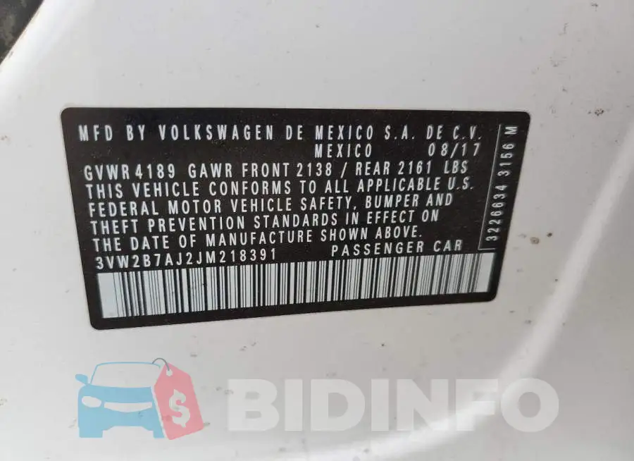 3VW2B7AJ2JM218391 Photo# 12