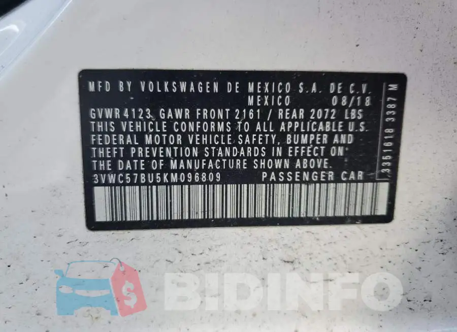 3VWC57BU5KM096809 Photo# 13