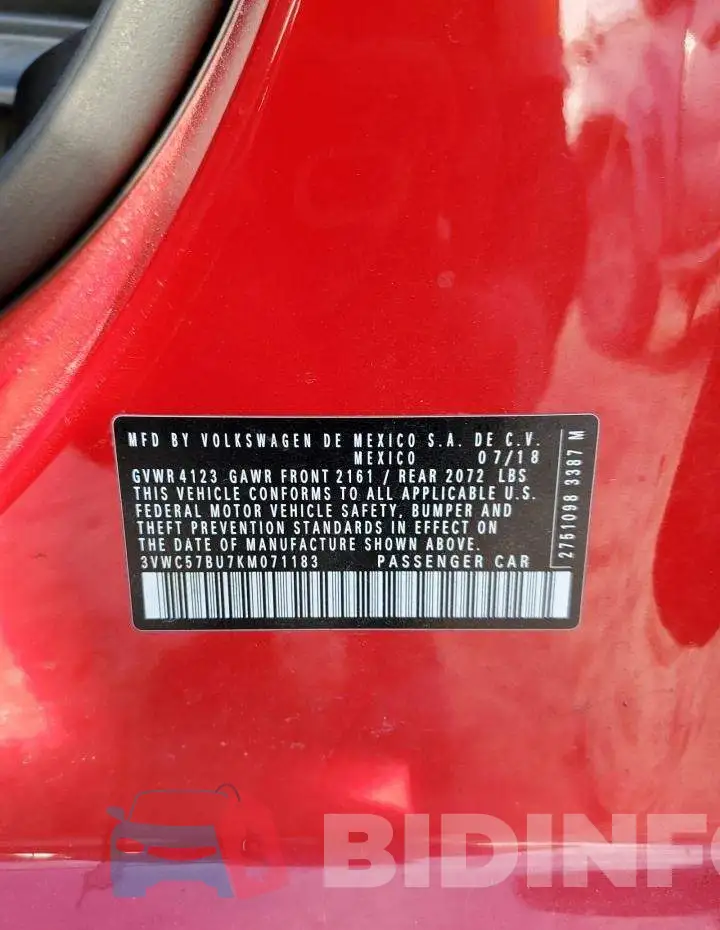 3VWC57BU7KM071183 Photo# 13