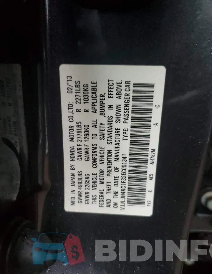 JH4KC1F32EC001341 Photo# 12