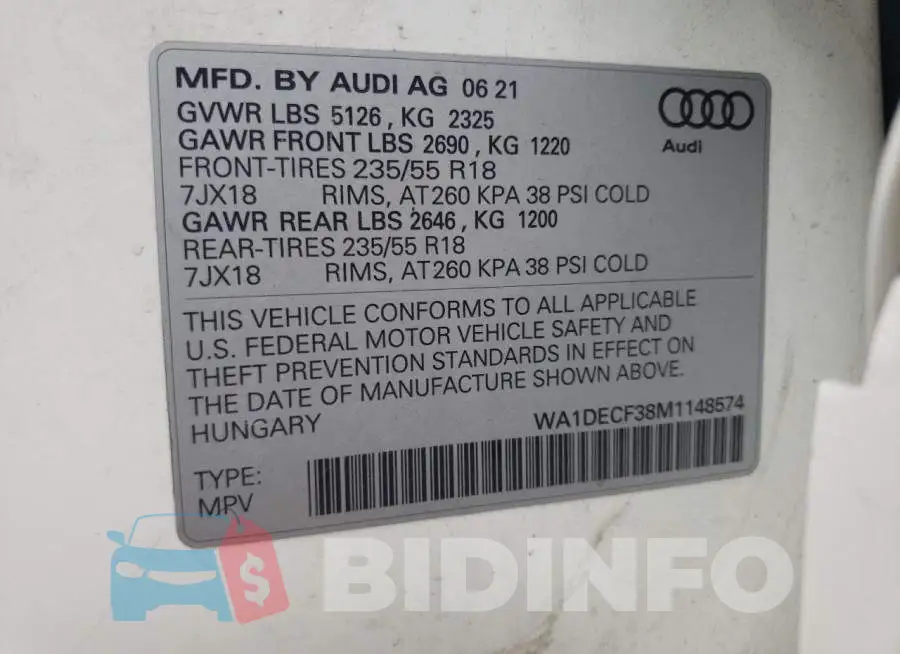 WA1DECF38M1148574 Photo# 13