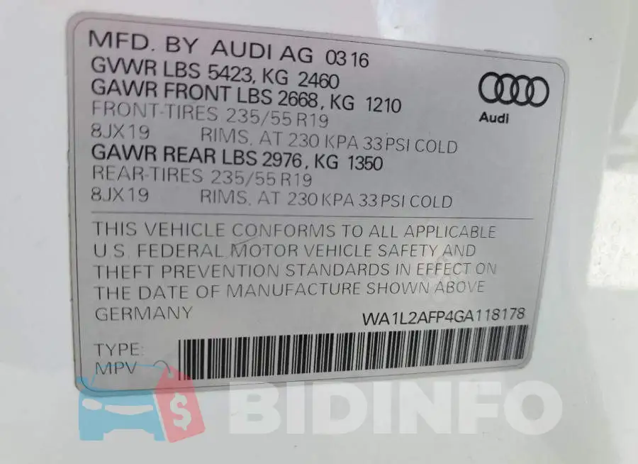 WA1L2AFP4GA118178 Photo# 13
