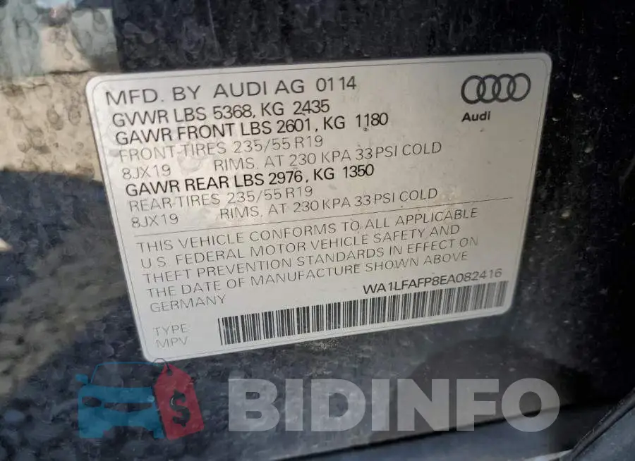 WA1LFAFP8EA082416 Photo# 12