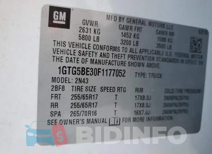 1GTG5BE30F1177052 Photo# 12