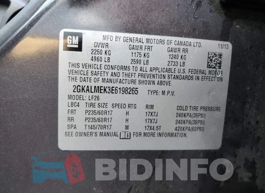 2GKALMEK3E6198265 Photo# 13