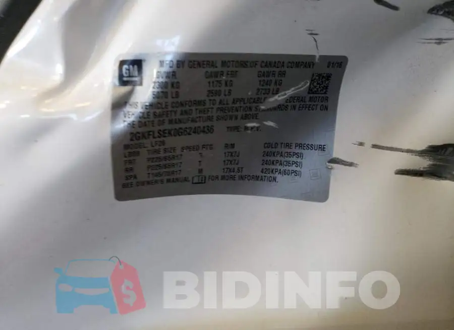 2GKFLSEK0G6240436 Photo# 14