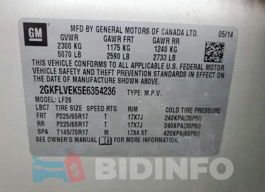2GKFLVEK5E6354236 Photo# 12