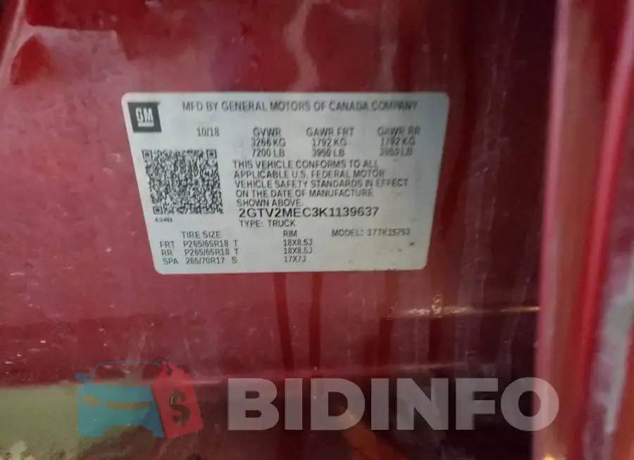 2GTV2MEC3K1139637 Photo# 12