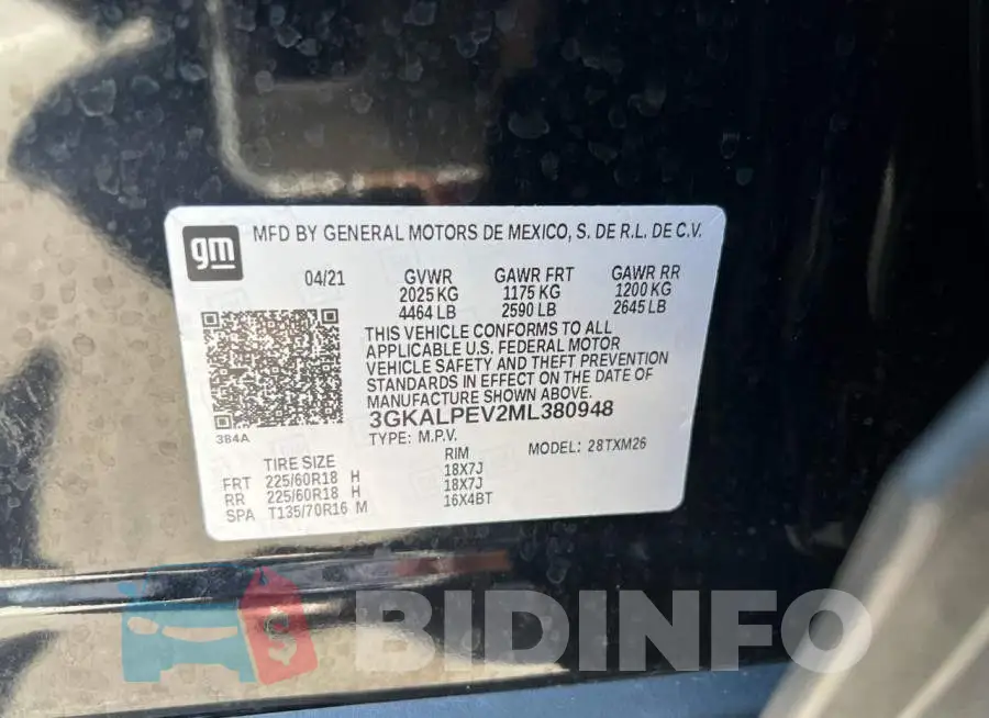3GKALPEV2ML380948 Photo# 10