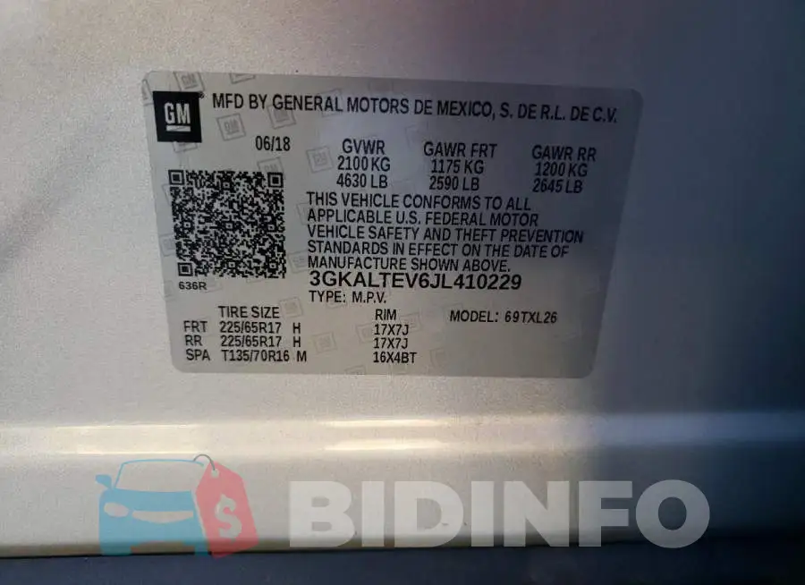 3GKALTEV6JL410229 Photo# 14