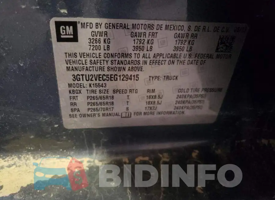 3GTU2VEC5EG129415 Photo# 12