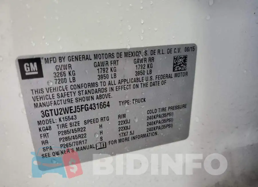 3GTU2WEJ5FG431664 Photo# 12