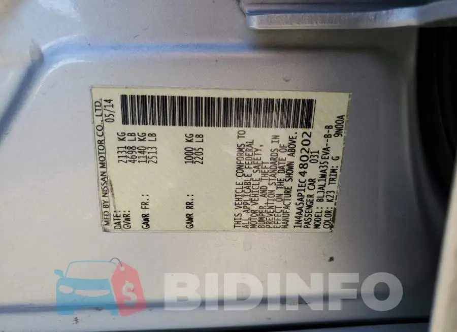 1N4AA5AP1EC480202 Photo# 12