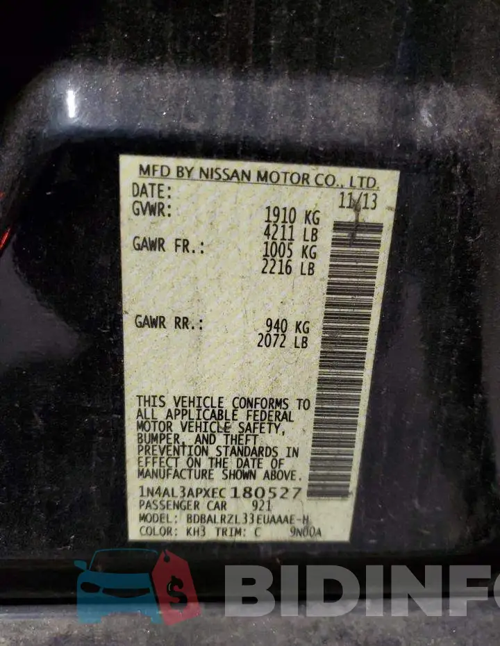 1N4AL3APXEC180527 Photo# 12