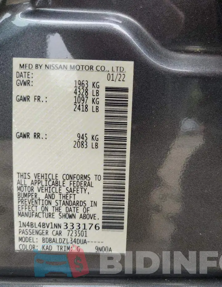 1N4BL4BV1NN333176 Photo# 13
