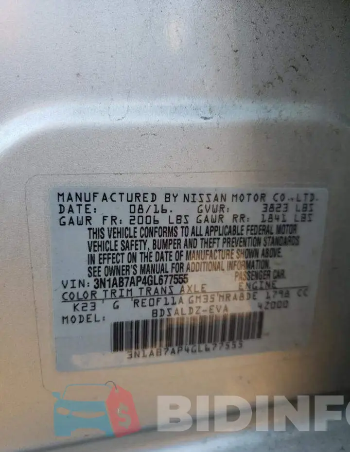 3N1AB7AP4GL677555 Photo# 13