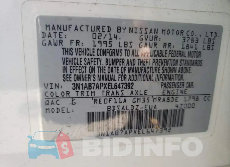 3N1AB7APXEL647392 Photo# 12