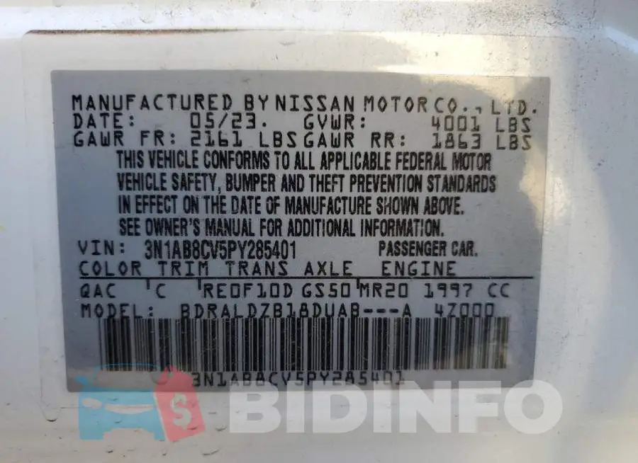 3N1AB8CV5PY285401 Photo# 12