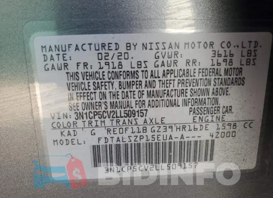3N1CP5CV2LL509157 Photo# 13