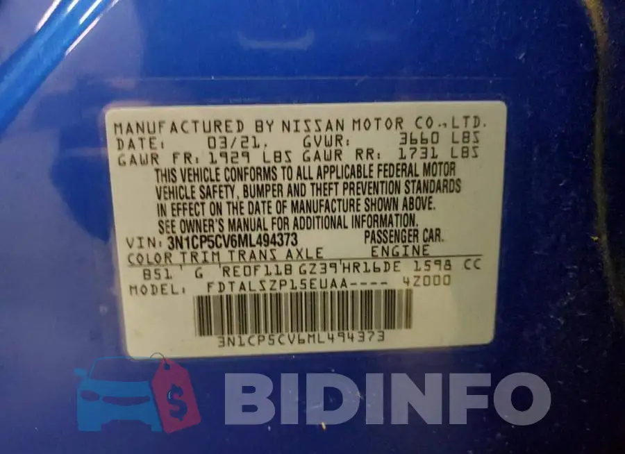 3N1CP5CV6ML494373 Photo# 12