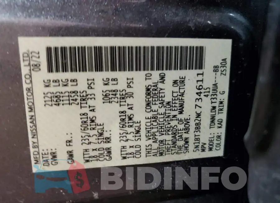 5N1BT3BB2NC734611 Photo# 13