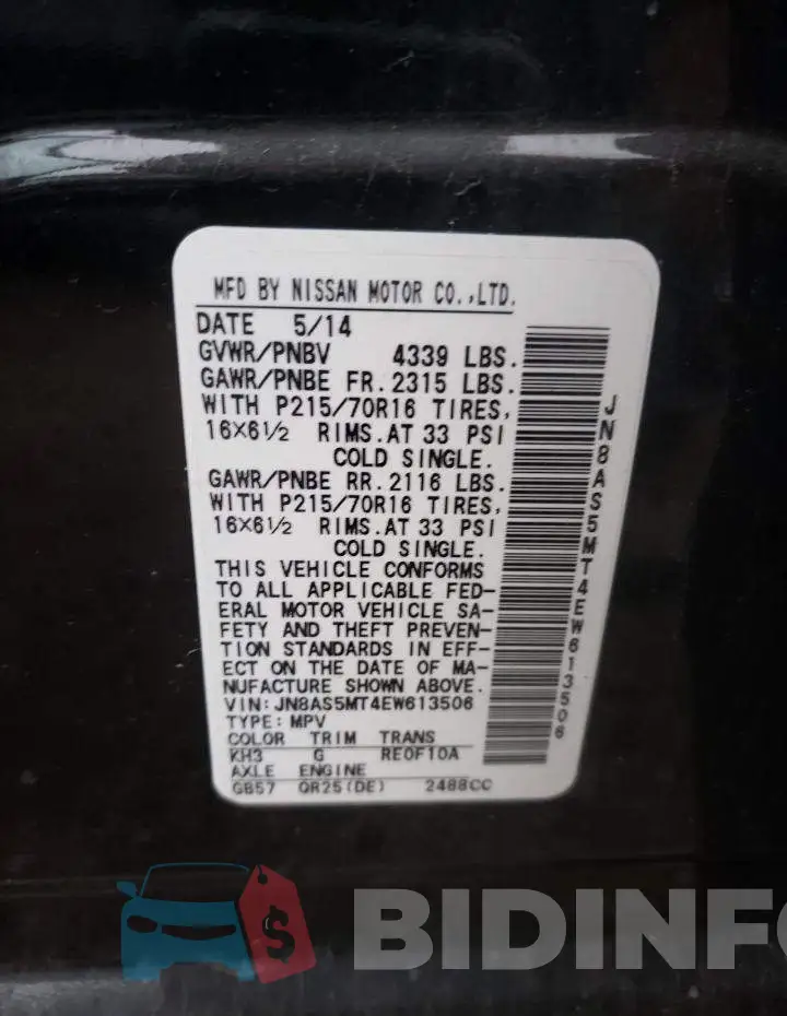 JN8AS5MT4EW613506 Photo# 12