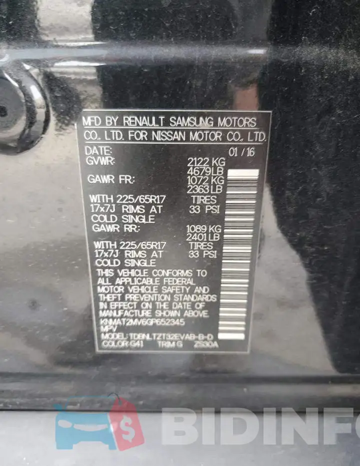 KNMAT2MV6GP652345 Photo# 13