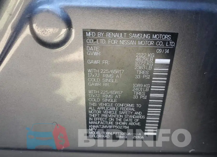 KNMAT2MV8FP502784 Photo# 12