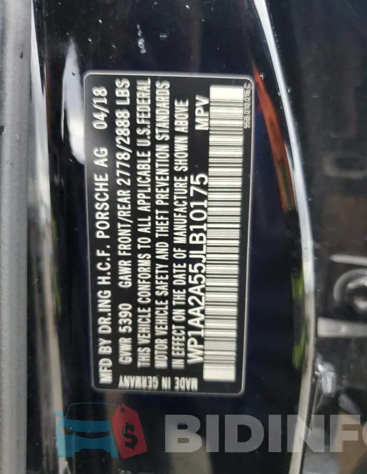 WP1AA2A55JLB10175 Photo# 12