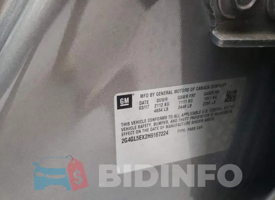 2G4GL5EX2H9167224 Photo# 12