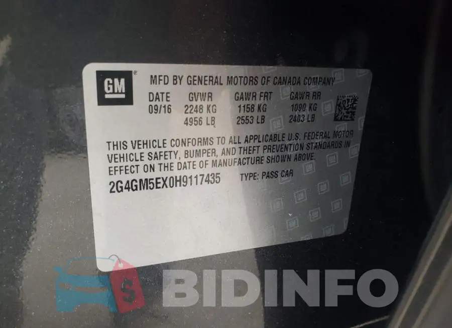 2G4GM5EX0H9117435 Photo# 12
