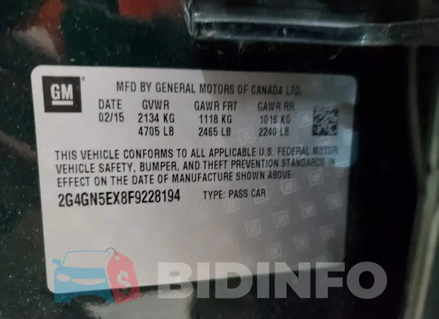 2G4GN5EX8F9228194 Photo# 12