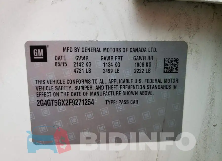 2G4GT5GX2F9271254 Photo# 12