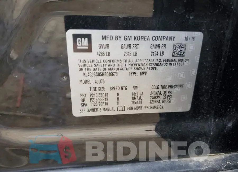 KL4CJBSB5HB046678 Photo# 12