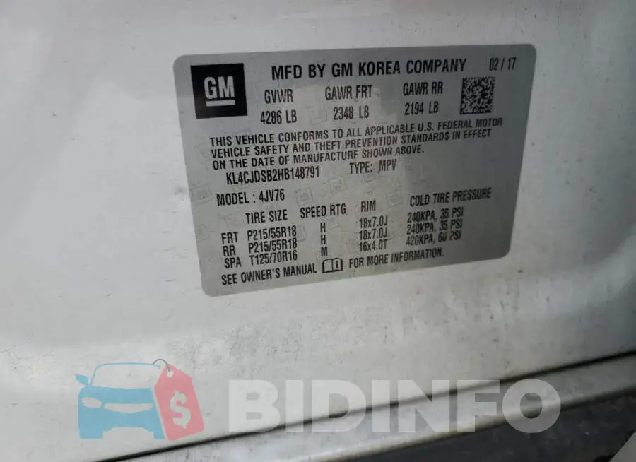 KL4CJDSB2HB148791 Photo# 13