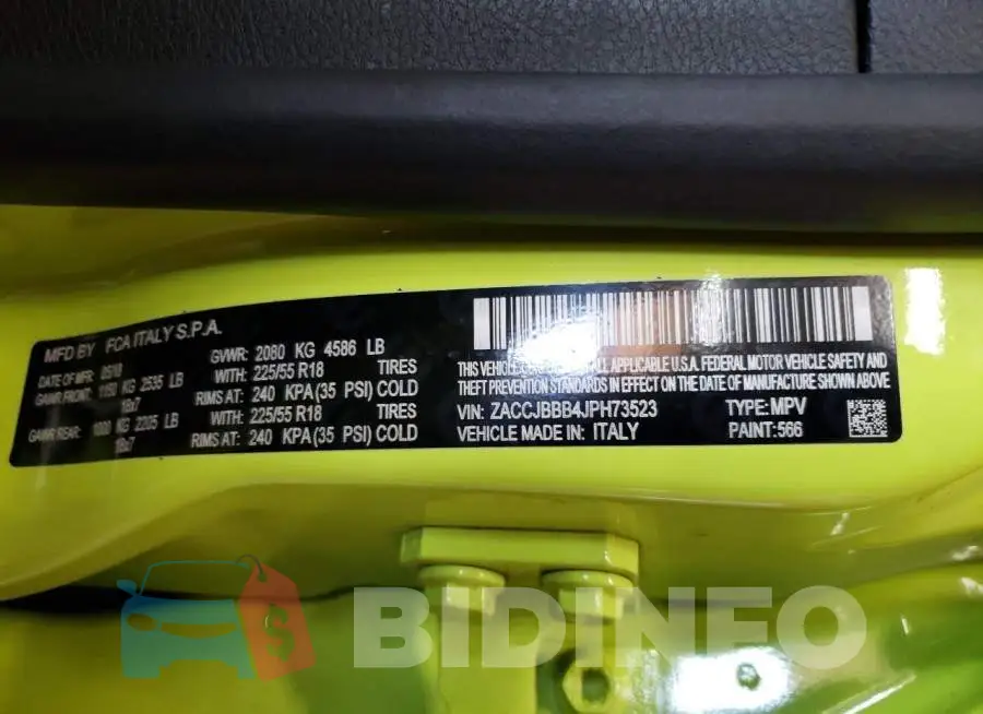 ZACCJBBB4JPH73523 Photo# 14