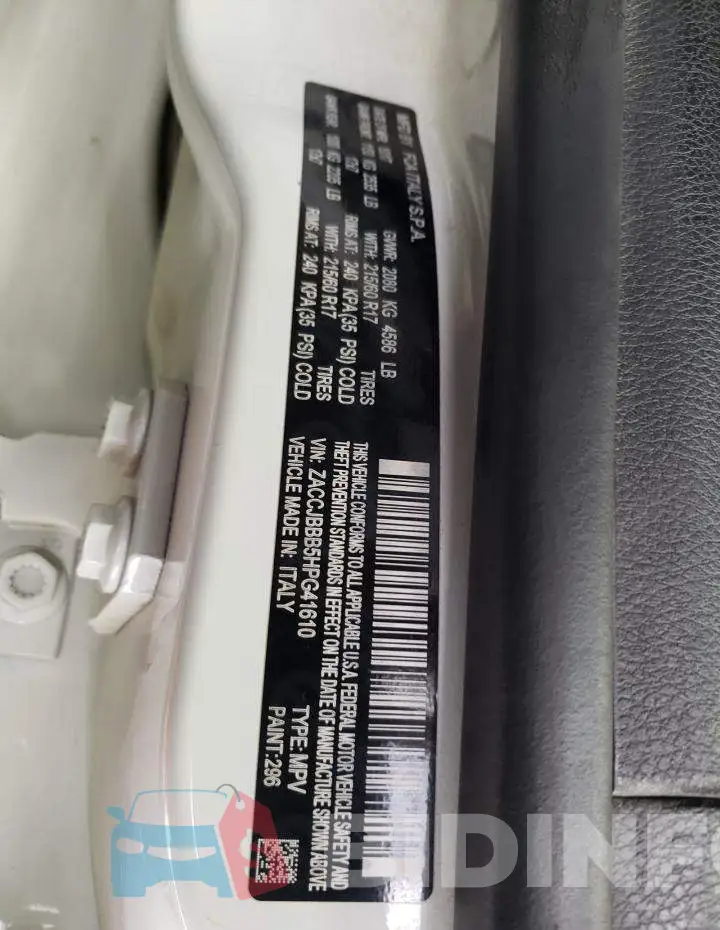 ZACCJBBB5HPG41610 Photo# 12