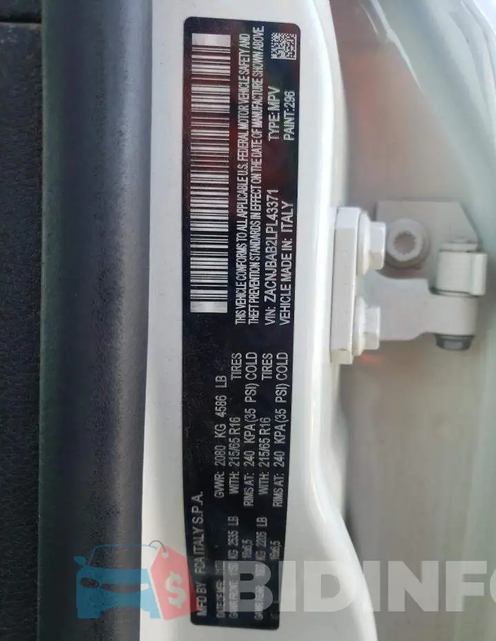 ZACNJBAB2LPL43371 Photo# 13
