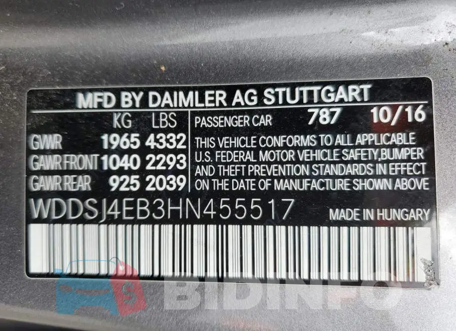 WDDSJ4EB3HN455517 Photo# 13