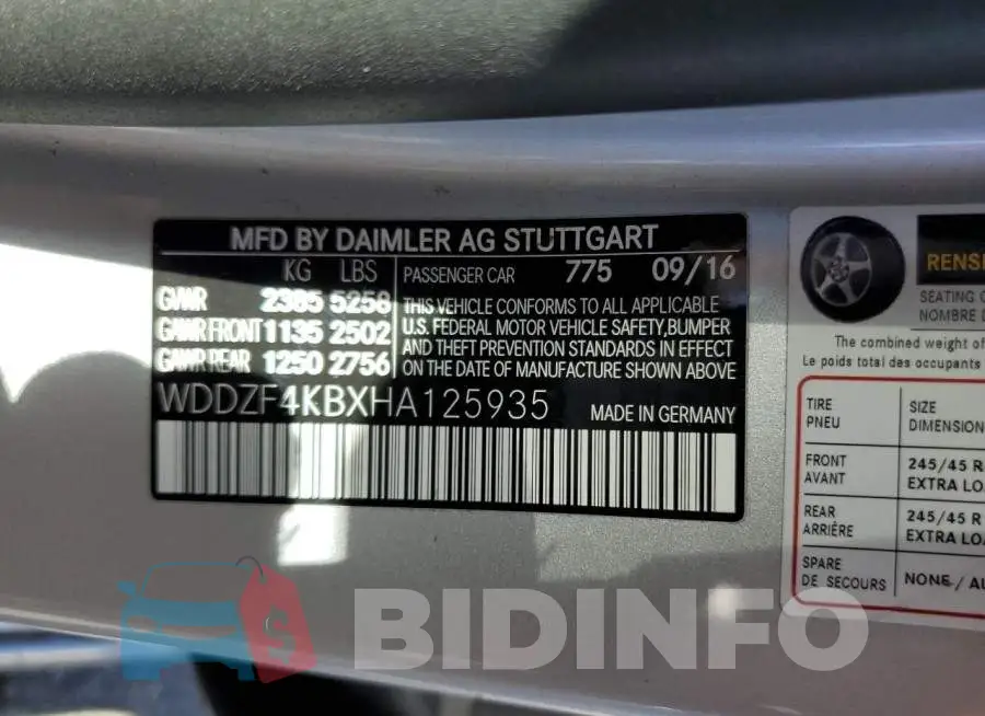 WDDZF4KBXHA125935 Photo# 12